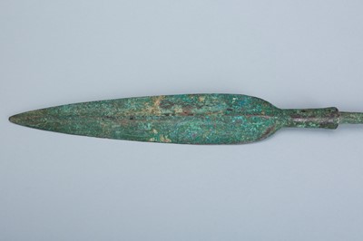 Lot 1682 - A LARGE BRONZE CYPRIOT SPEAR HEAD, C. 1900-1450 BC