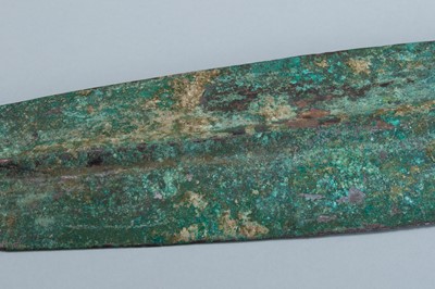 Lot 1682 - A LARGE BRONZE CYPRIOT SPEAR HEAD, C. 1900-1450 BC
