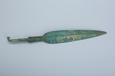 Lot 1682 - A LARGE BRONZE CYPRIOT SPEAR HEAD, C. 1900-1450 BC