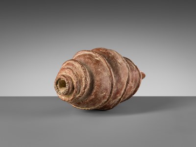 Lot 595 - A RARE POTTERY CONCH SHELL, ANGKOR PERIOD
