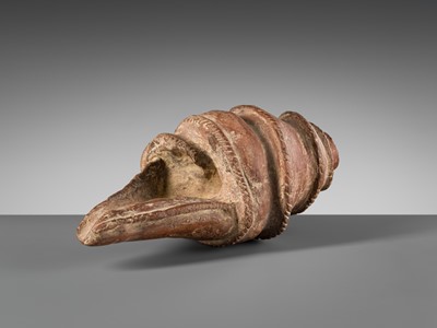 Lot 595 - A RARE POTTERY CONCH SHELL, ANGKOR PERIOD