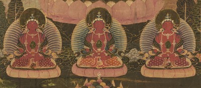 Lot 306 - A THANGKA OF RED AMITAYUS, 18TH – 19TH CENTURY