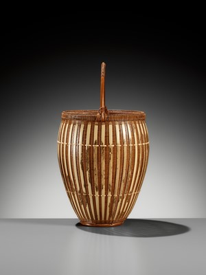 Lot 74 - MINOURA CHIKUHO: A HANAKAGO WITH CLOUD-FIGURED BAMBOO