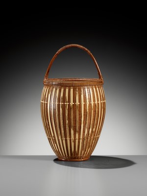 Lot 74 - MINOURA CHIKUHO: A HANAKAGO WITH CLOUD-FIGURED BAMBOO