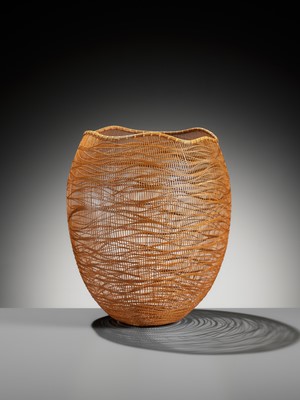 Lot 76 - MORIGAMI JIN: A BAMBOO HANAGAKO (FLOWER BASKET) FROM THE QUIET OCEAN SERIES