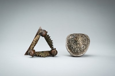 Lot 1050 - A GROUP OF FIVE TIBETAN RITUAL IMPLEMENTS, 19TH CENTURY