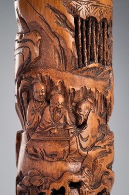 A BAMBOO ‘SCHOLARS’ INCENSE HOLDER, 19TH CENTURY