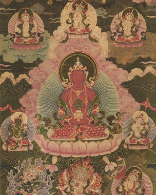 Lot 305 - A THANGKA OF AMITAYUS, 18TH – 19TH CENTURY