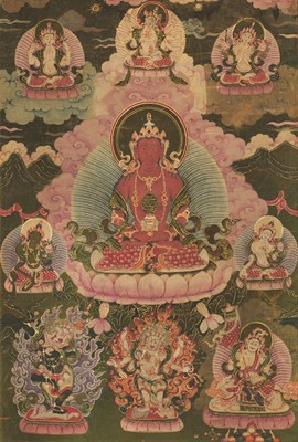 Lot 305 - A THANGKA OF AMITAYUS, 18TH – 19TH CENTURY