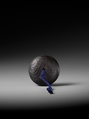 Lot 380 - A SATSUMA EARTHENWARE AND TAGAYASAN KAGAMIBUTA NETSUKE WITH A BIJIN