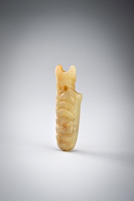 Lot 811 - A PALE-YELLOW JADE ‘BEETLE’ PENDANT, POSSIBLY SHANG DYNASTY