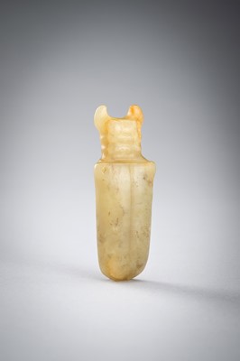 Lot 811 - A PALE-YELLOW JADE ‘BEETLE’ PENDANT, POSSIBLY SHANG DYNASTY