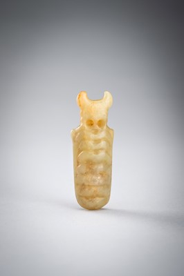 Lot 811 - A PALE-YELLOW JADE ‘BEETLE’ PENDANT, POSSIBLY SHANG DYNASTY