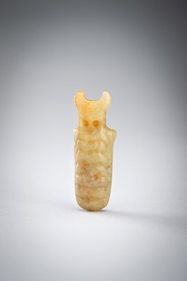 Lot 811 - A PALE-YELLOW JADE ‘BEETLE’ PENDANT, POSSIBLY SHANG DYNASTY