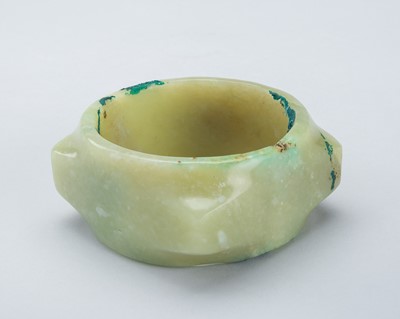 A FINE YELLOW AND CELADON JADE CONG, SHANG DYNASTY