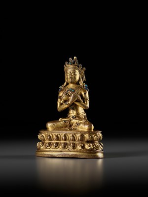 Lot 292 - A GILT-BRONZE FIGURE OF VAJRADHARA, 15TH-16TH CENTURY