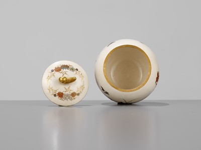 Lot 99 - YABU MEIZAN: A FINE MINIATURE SATSUMA CERAMIC JAR AND COVER