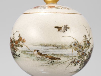 Lot 99 - YABU MEIZAN: A FINE MINIATURE SATSUMA CERAMIC JAR AND COVER