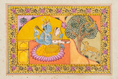Lot 1645 - A GROUP OF SEVEN INDIAN MINIATURE PAINTINGS FROM THE LIFE OF LORD KRISHNA