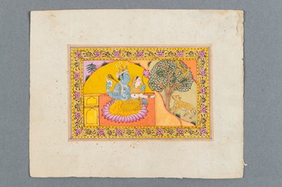 Lot 1645 - A GROUP OF SEVEN INDIAN MINIATURE PAINTINGS FROM THE LIFE OF LORD KRISHNA