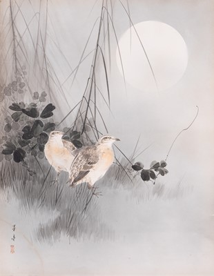 HOTEI: A PAINTING OF BIRDS AMONG CLOVERS