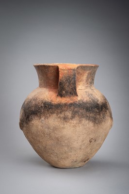 Lot 1170 - A POTTERY VASE WITH TWIN HANDLES, NEOLITHIC PERIOD