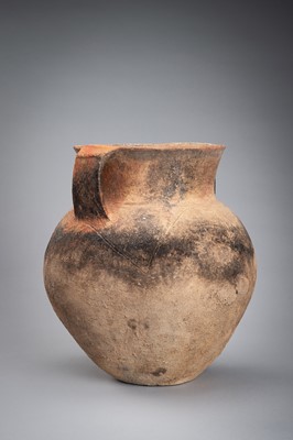 Lot 1170 - A POTTERY VASE WITH TWIN HANDLES, NEOLITHIC PERIOD