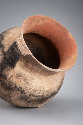 Lot 1170 - A POTTERY VASE WITH TWIN HANDLES, NEOLITHIC PERIOD