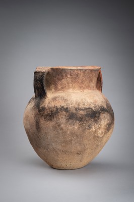 Lot 1170 - A POTTERY VASE WITH TWIN HANDLES, NEOLITHIC PERIOD