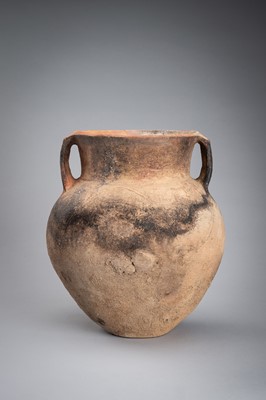 Lot 1170 - A POTTERY VASE WITH TWIN HANDLES, NEOLITHIC PERIOD