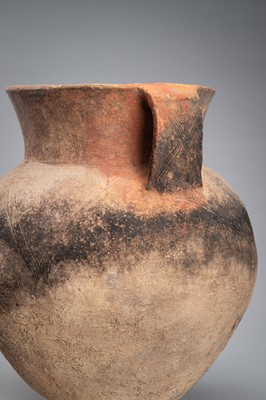 Lot 1170 - A POTTERY VASE WITH TWIN HANDLES, NEOLITHIC PERIOD