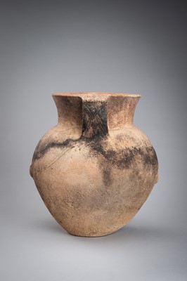 Lot 1170 - A POTTERY VASE WITH TWIN HANDLES, NEOLITHIC PERIOD