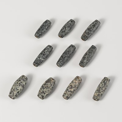 A LOT WITH 10 CAMBODIAN JASPER BEADS, c. 10TH – 12TH CENTURY