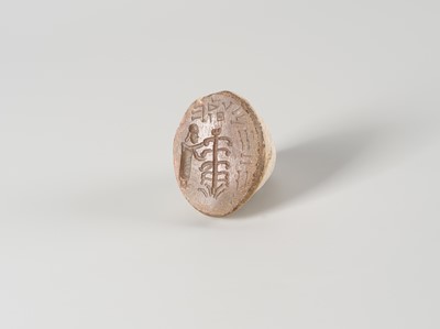 Lot 1659 - A LARGE PERSIAN HARDSTONE MATRIX INTAGLIO SEAL, c. 3RD-6TH CENTURY