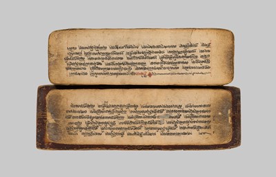 Lot 1487 - A GROUP OF FIVE BUDDHIST PRAYER BOOKS