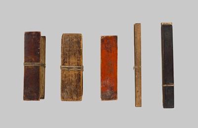 Lot 1487 - A GROUP OF FIVE BUDDHIST PRAYER BOOKS