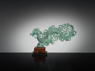 Lot 210 - A BRONZE FINIAL OF A MYTHICAL BIRD, CENTRAL JAVANESE PERIOD, 9TH-10TH CENTURY