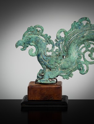Lot 210 - A BRONZE FINIAL OF A MYTHICAL BIRD, CENTRAL JAVANESE PERIOD, 9TH-10TH CENTURY