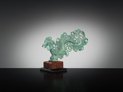 Lot 210 - A BRONZE FINIAL OF A MYTHICAL BIRD, CENTRAL JAVANESE PERIOD, 9TH-10TH CENTURY