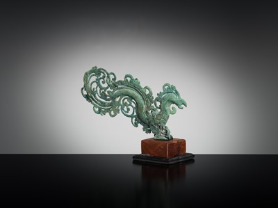 Lot 210 - A BRONZE FINIAL OF A MYTHICAL BIRD, CENTRAL JAVANESE PERIOD, 9TH-10TH CENTURY