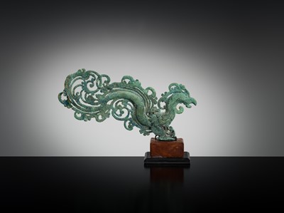 Lot 210 - A BRONZE FINIAL OF A MYTHICAL BIRD, CENTRAL JAVANESE PERIOD, 9TH-10TH CENTURY