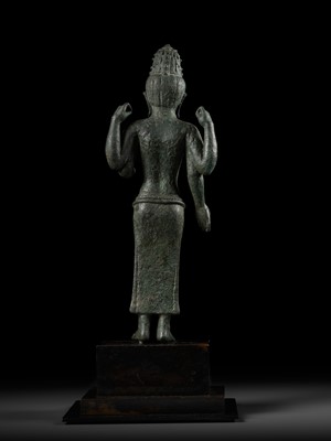 Lot 204 - A RARE BRONZE FIGURE OF MAITREYA, SRIVIJAYA, 7TH CENTURY