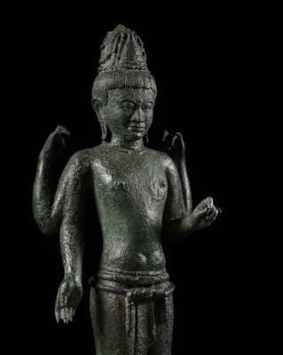 Lot 204 - A RARE BRONZE FIGURE OF MAITREYA, SRIVIJAYA, 7TH CENTURY