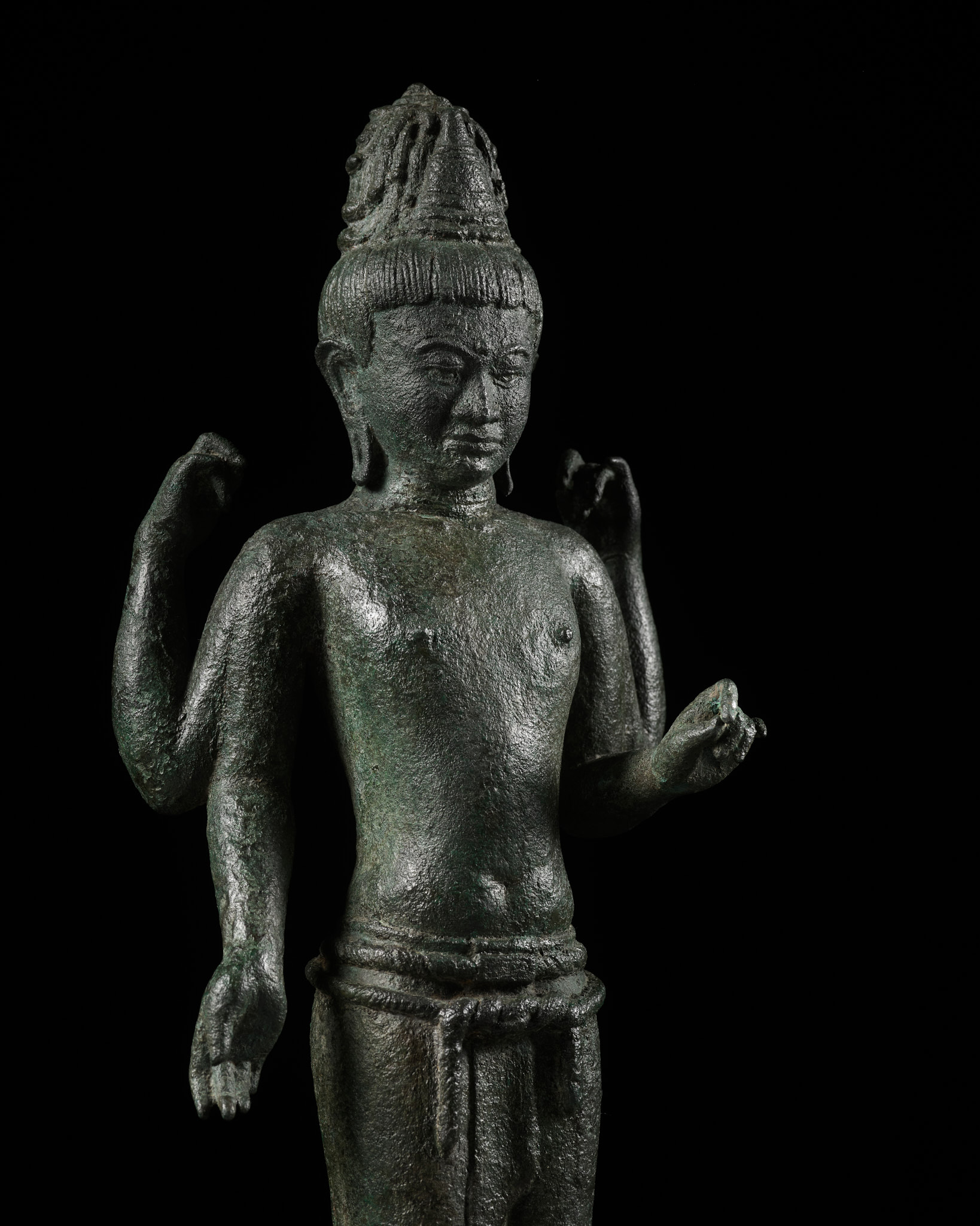 Lot 204 - A RARE BRONZE FIGURE OF MAITREYA, SRIVIJAYA,