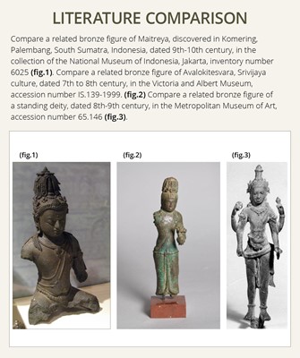 Lot 204 - A RARE BRONZE FIGURE OF MAITREYA, SRIVIJAYA, 7TH CENTURY