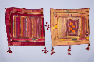 A GROUP OF TWO THICK NAGALAND TRIBAL BAGS