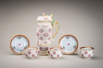 Lot 1279 - A SET OF CHINESE STYLE HEREND PORCELAIN VESSELS, 19TH CENTURY