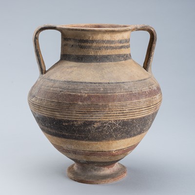 Lot 1454 - A CYPRIOT BICHROME POTTERY AMPHORA, CIRCA 750-600 BC