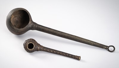 TWO BASTAR BRONZE LADLES