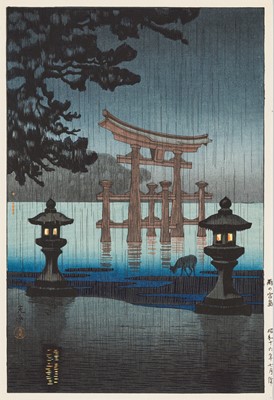 Lot 672 - TSUCHIYA KOITSU: MIYAJIMA IN THE RAIN